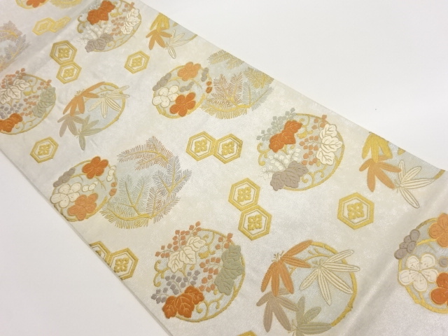 JAPANESE FUKURO OBI / WOVEN KIKKO PATTERN